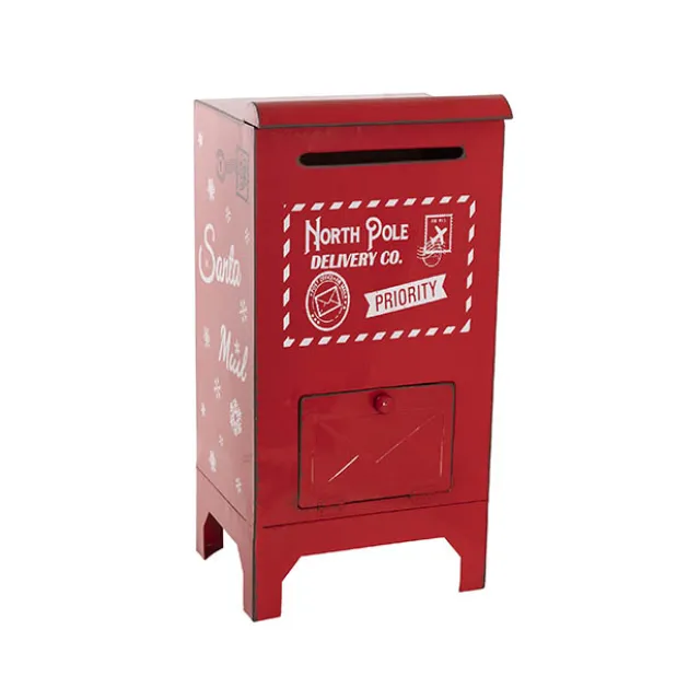 Santa's Mail Box Metal Red (26.5x22x53.5cmH)