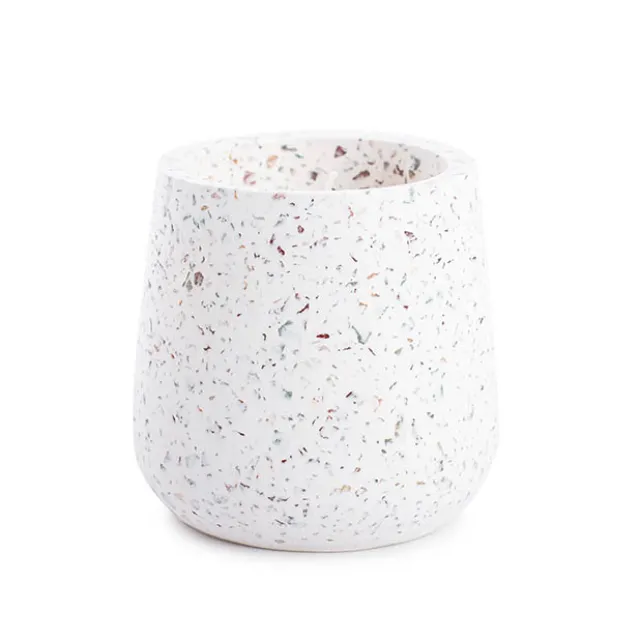 Scented Candle Terrazzo Vanilla White Large 100g (9.8x10cmH)