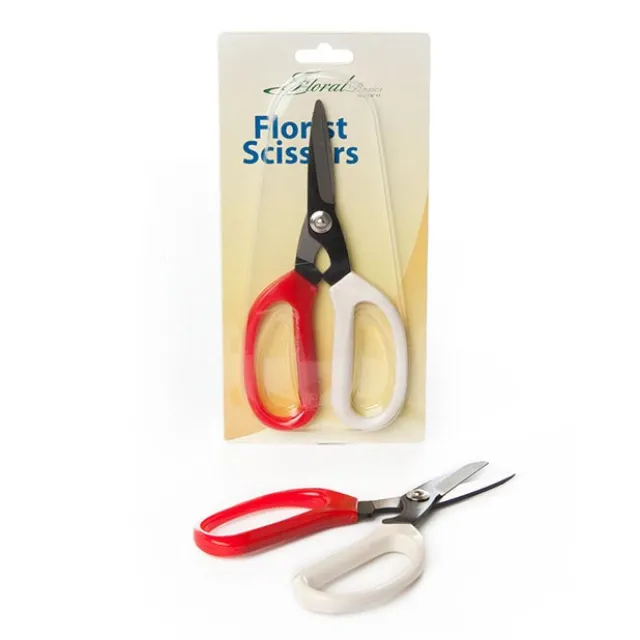 Scissors Florist and CRAFT Red & Cream (20cm - 8")