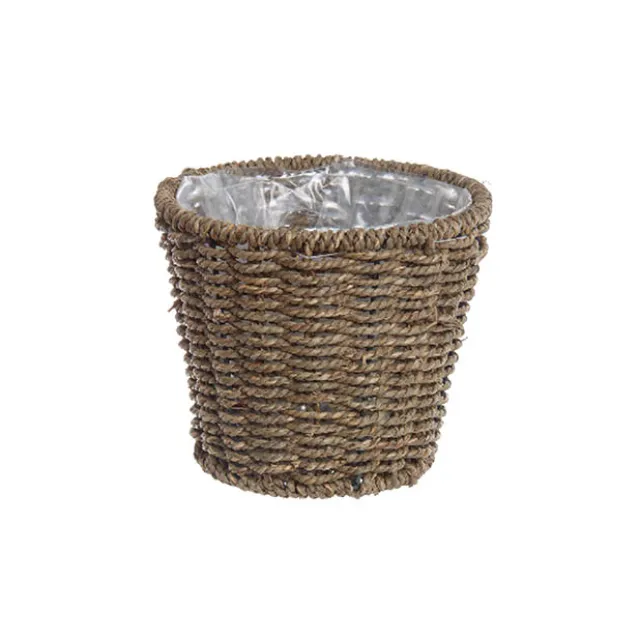 Seagrass Planter Round Natural (17.5cmDx15cmH)