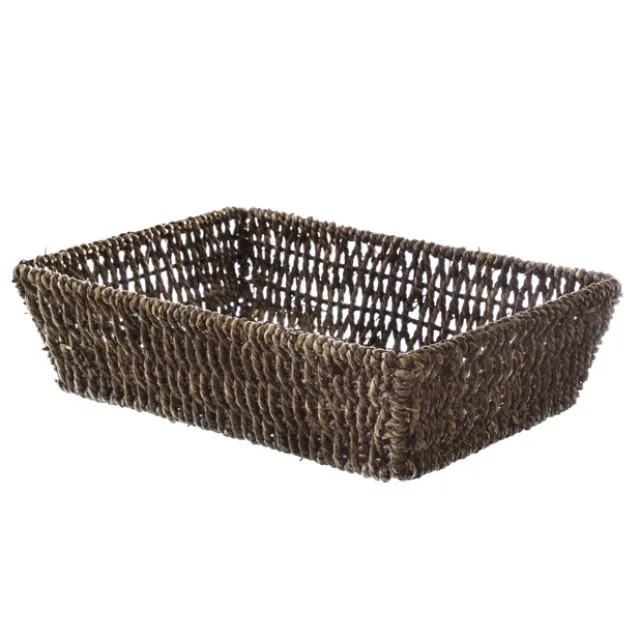 Seagrass Tray Rectangle Dark Brown (33x23x9cmH)