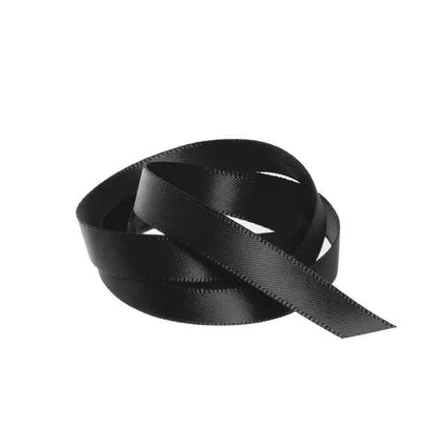 Ribbon Satin Deluxe Double Faced Black (10mmx25m)