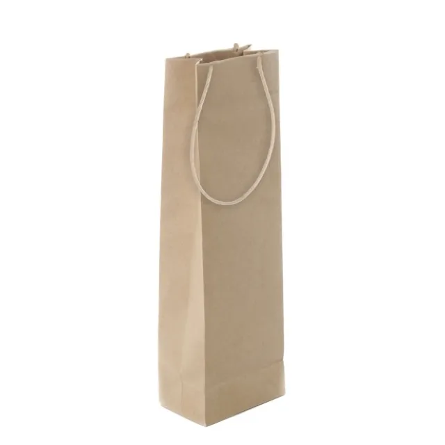 Single Bottle Kraft Bag each Natural (11Wx7Gx35cmH)