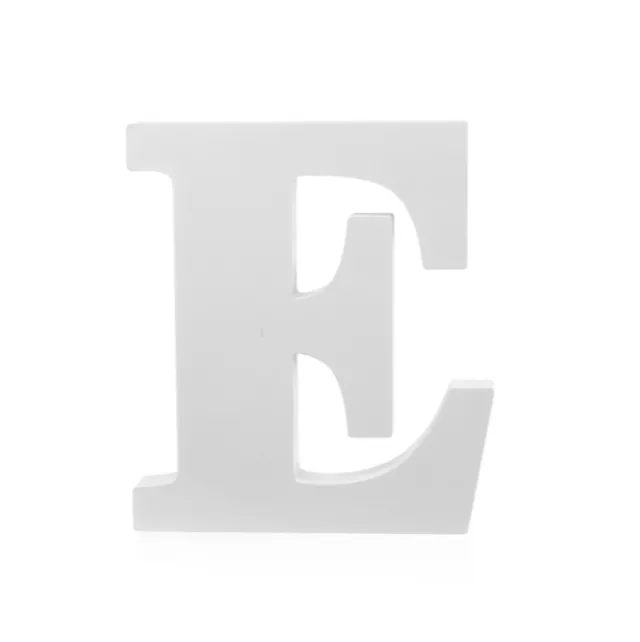 Single Wooden Letter "E" White (18cmH)