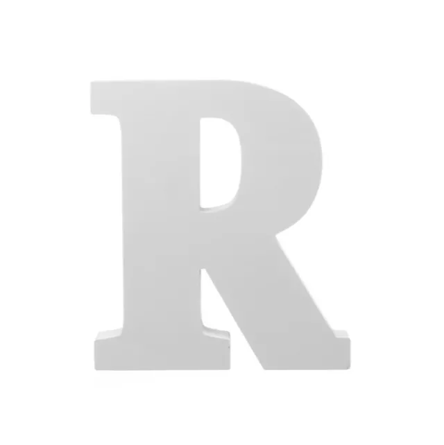 Single Wooden Letter "R" White (18cmH)