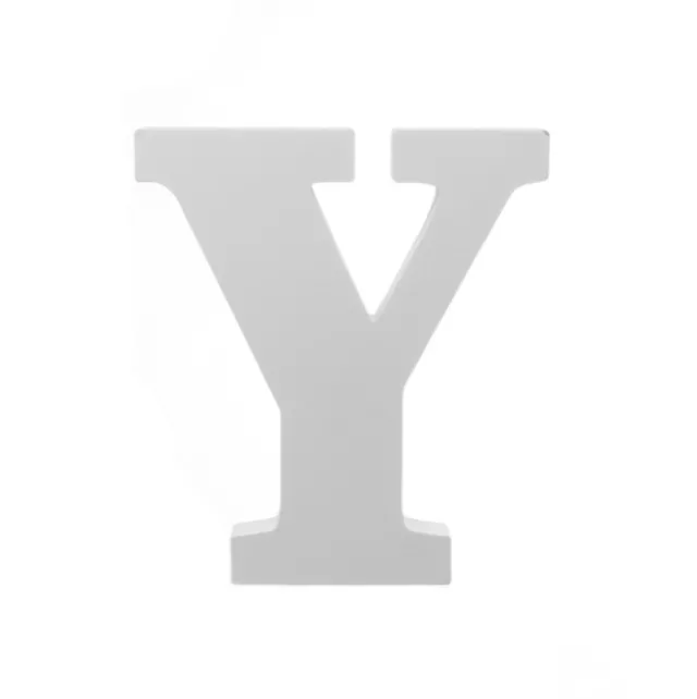 Single Wooden Letter "Y" White (18cmH)