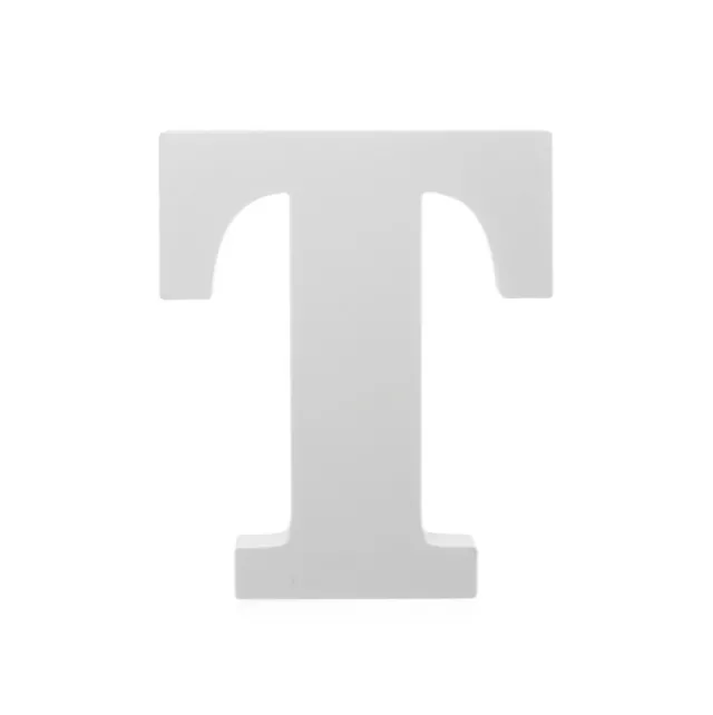 Single Wooden Letter "T" White (18cmH)
