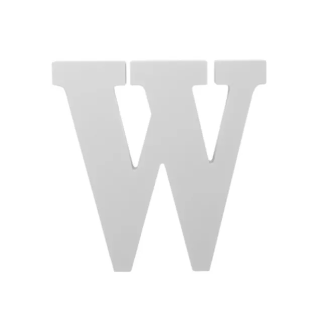 Single Wooden Letter "W" White (18cmH)