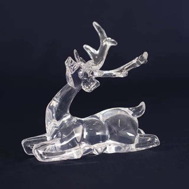 Sitting Acrylic Reindeer Clear (11.5cmH)