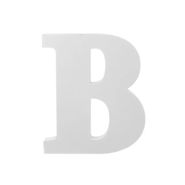 Single Wooden Letter "B" White (18cmH)