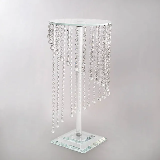 Spiral Crystal Centrepiece Stand Round Clear (62cmH)