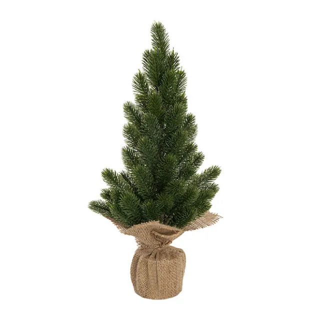 Spruce Pine Burlap Jute Table Top Tree Green (48cmH)