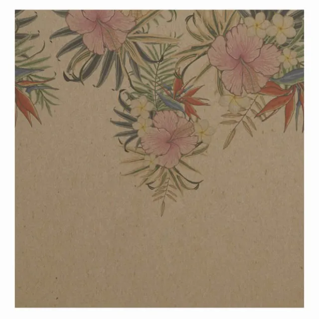 Square Cards Brown Kraft Floral Pack 50 (10x10cm)