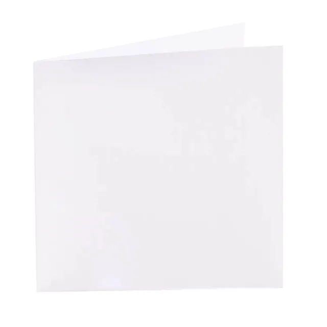 Square Folded Card & Envelope Blank White Pack 25 (10x10cmH)