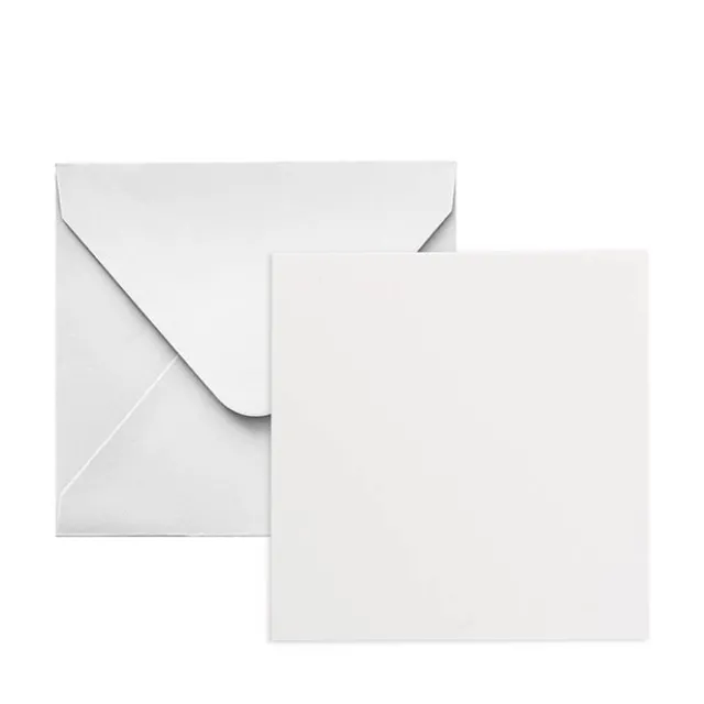 Square Folded Card & Envelope Blank White Pack 25 (10x10cmH)