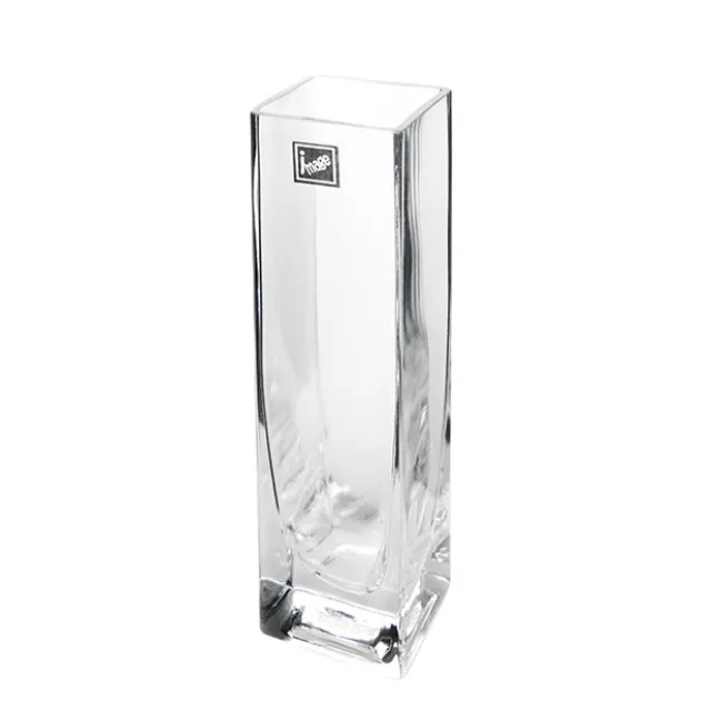 Square Glass Bud Vase Clear (5cmDx20cmH)