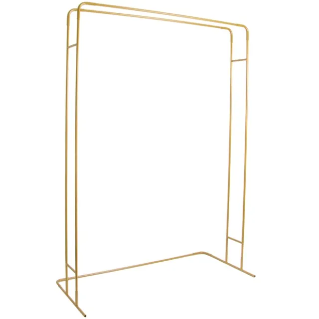 Square Metal Wedding Flower Arch Shiny Gold (151Wx19Dx210cm
