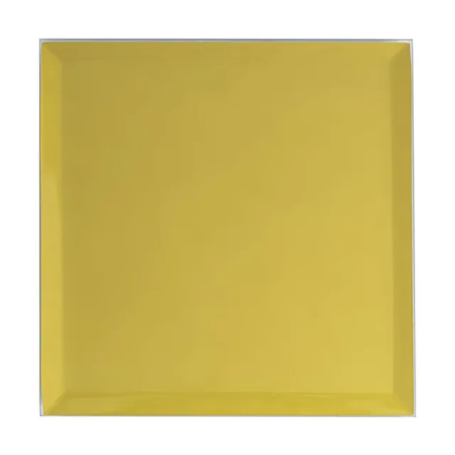 Square Mirror Glass Bevelled Plate Pack2 Gold (30.5x30.5cmH)