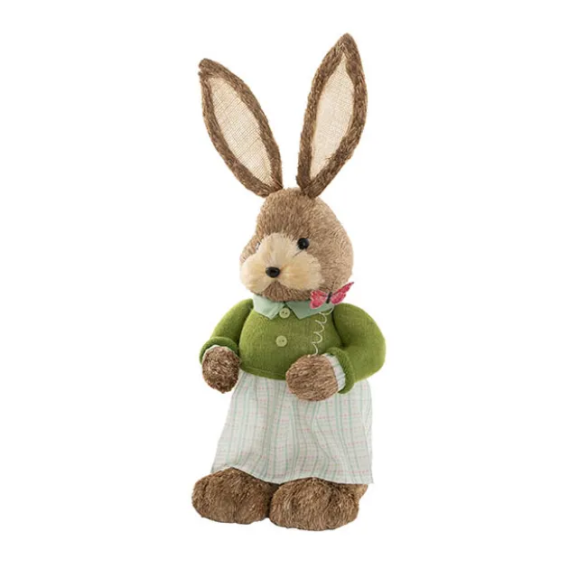 Standing Female Bunny w Butterfly Green (62cmH)