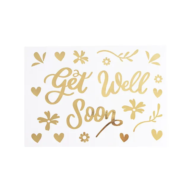 Sticker Get Well Soon Pack 10 Gold (20x28cmL)