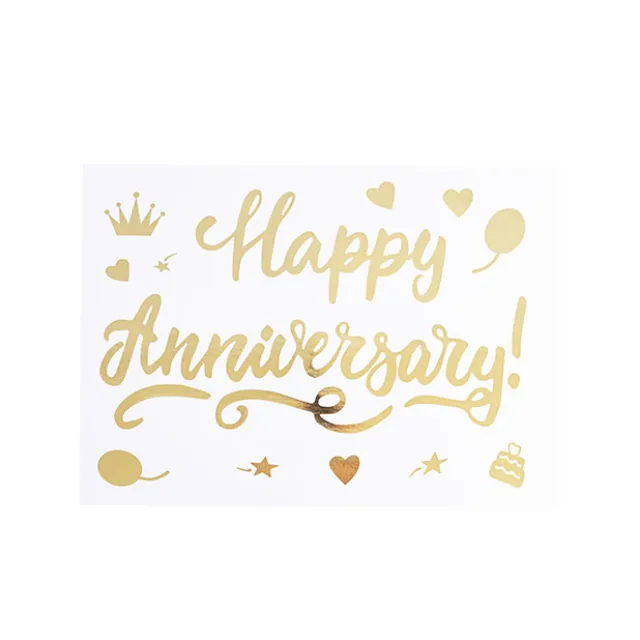 Sticker Happy Anniversary Pack 10 Gold (20x28cmL)
