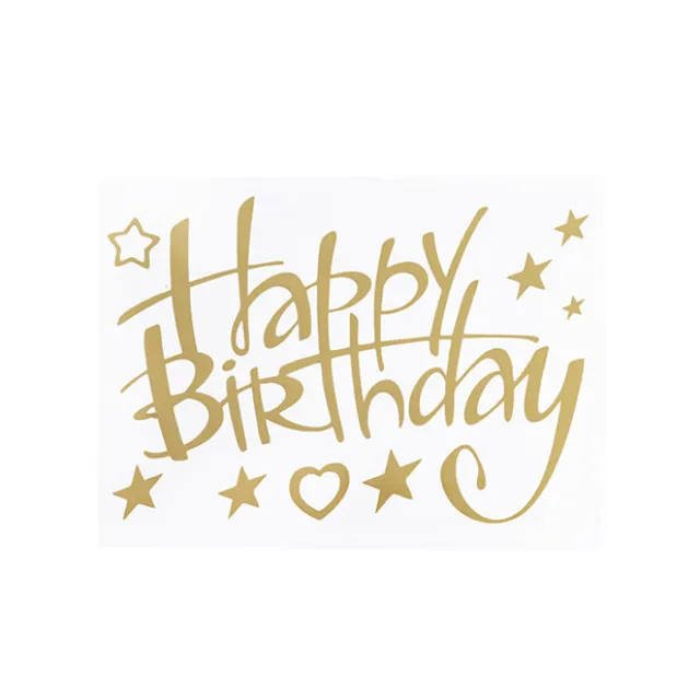 Sticker Happy Birthday Stars Pack 10 Gold (20x28cmL)