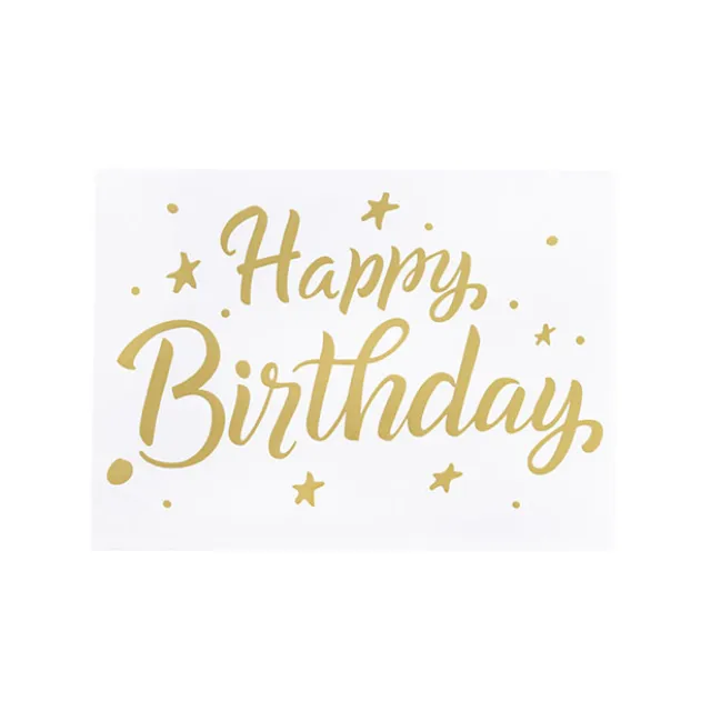 Sticker Happy Birthday Pack 10 Gold (20x28cmL)