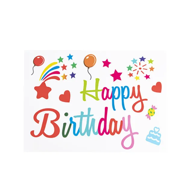 Sticker Happy Birthday Rainbow Pack 10 (20x28cmL)