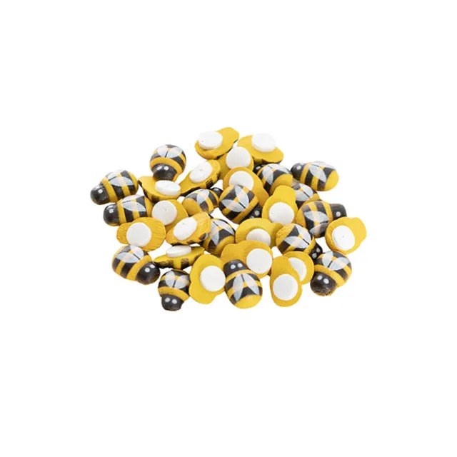 Sticker Wooden Bees Yellow & Black Pack 50 (12mmx9mm)