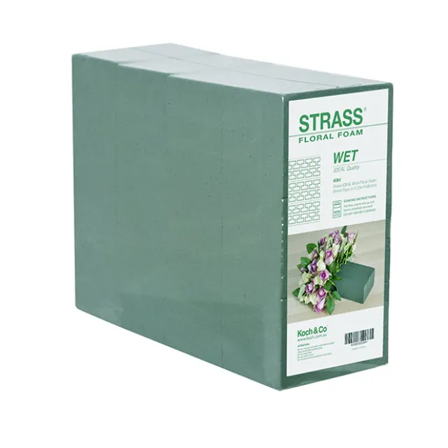 Strass IDEAL Pack 4 Wet Floral Foam Brick (23x11x8cm)