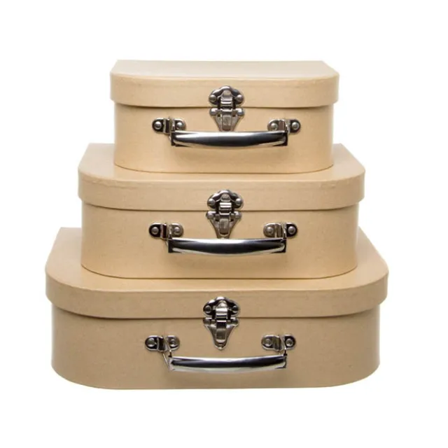 Suitcase Gift Box Brown Kraft (30x20x9cmH) Set 3