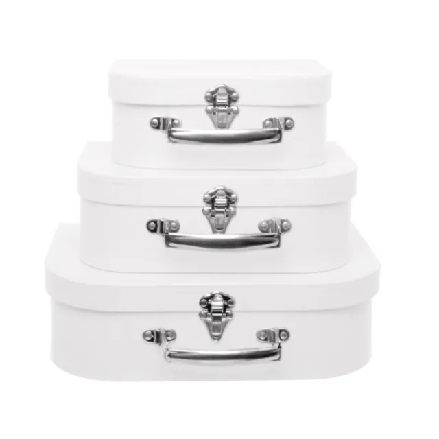 Suitcase Gift Box White (30x20x9cmH) Set 3