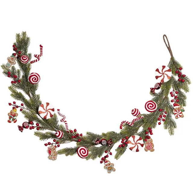 Sweet Candy Gingerbread Man Garland Red (150cmL)