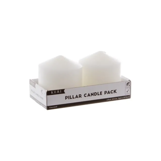 Dome Pillar Event Candle Pack 2 60 HRS White (9x9.5cmH)