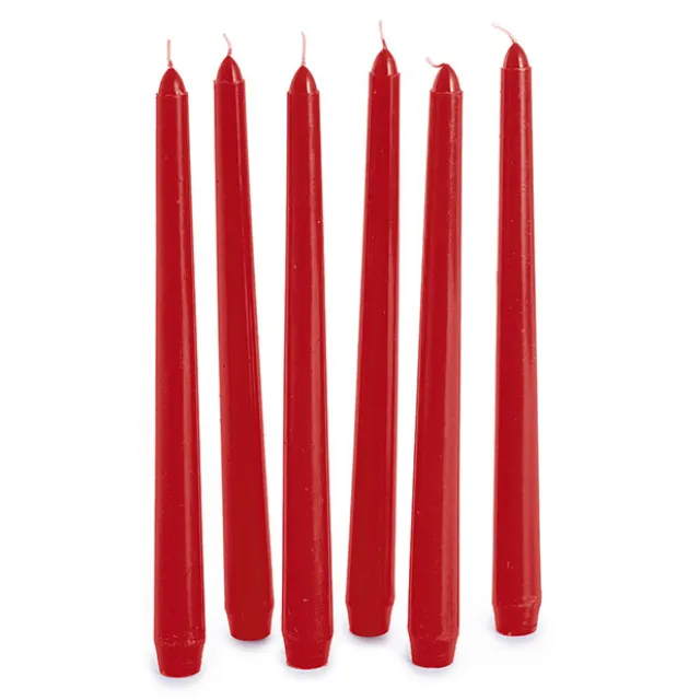 Taper Dinner Candle Pack 6 Red (2cm x 25cmH)