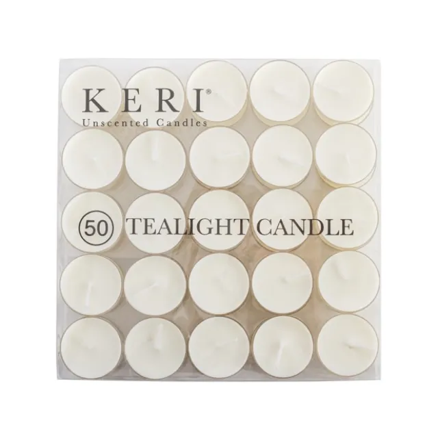 Tealight Candle 4 Hour Clear Cup 50 Pack White (38mmx17mmH)