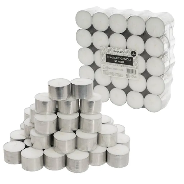 Tealight Event Candle 9 Hour Premium 50 Pack White 38x24mmH