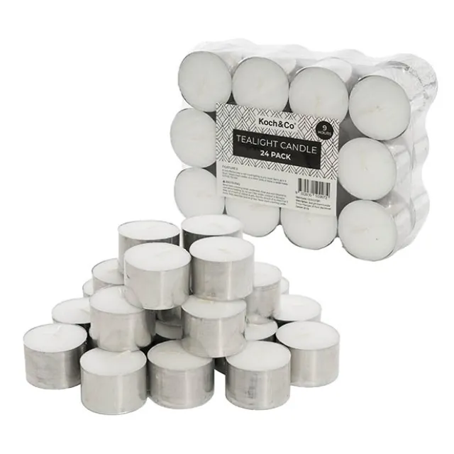 Tealight Event Candle 9 Hour Premium 24 Pack White 38x24mmH