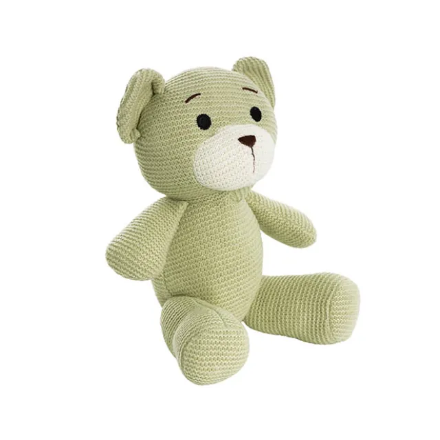 Teddy Bear Chuck Knitted Plush Soft Toy Soft Green (22cmST)