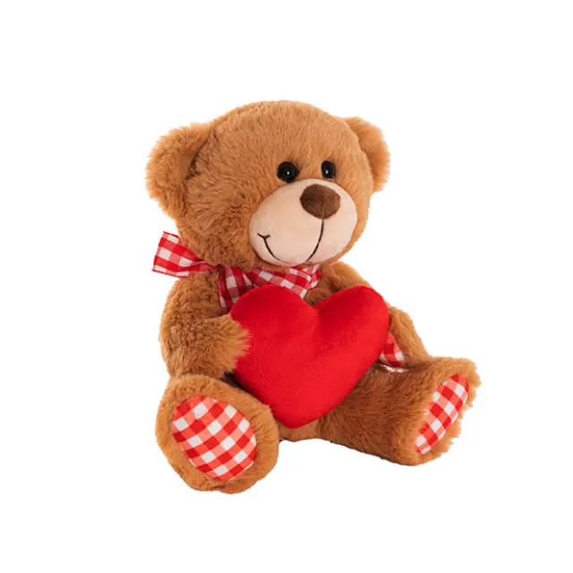 Teddy Bear Derrick w Heart Plush Toy Brown (21cmST)