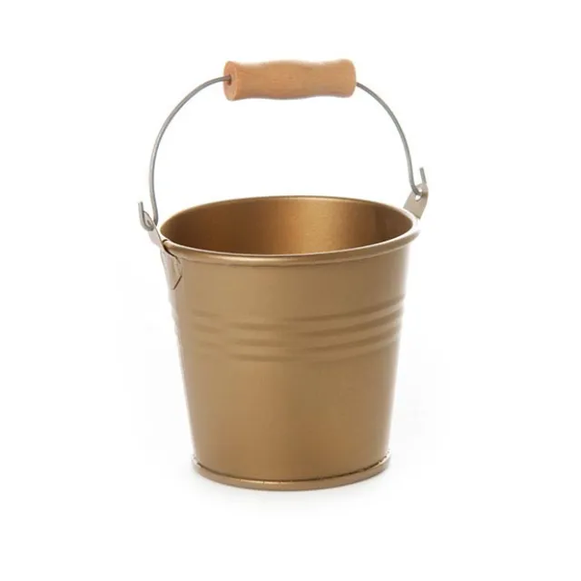 Tin Bucket Bambino Brass Gold (8Dx7cmH)