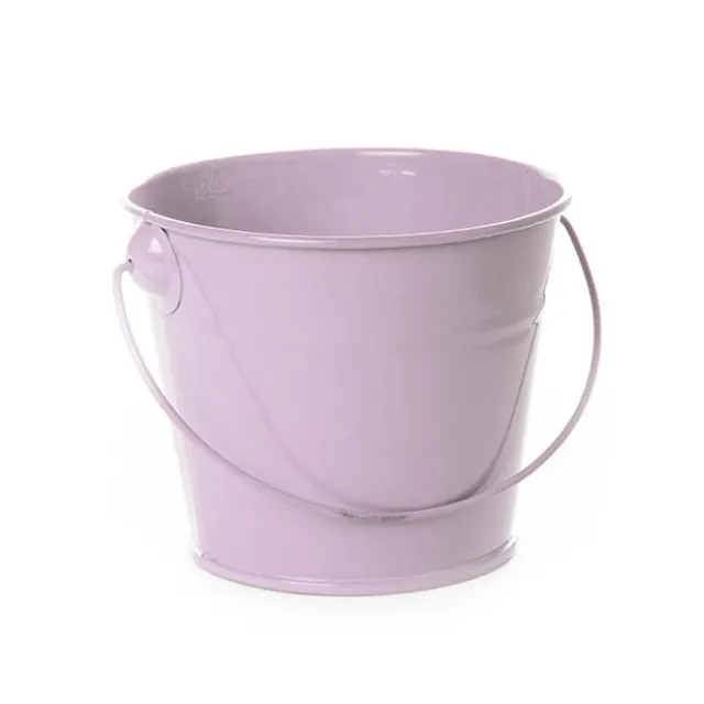 Tin Bucket with Handle Lavender (12.5Dx10.5cmH)