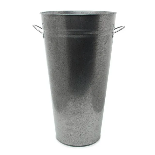 Tin Conical Display Vase side Handle Hammer Zinc (22x41cmH)