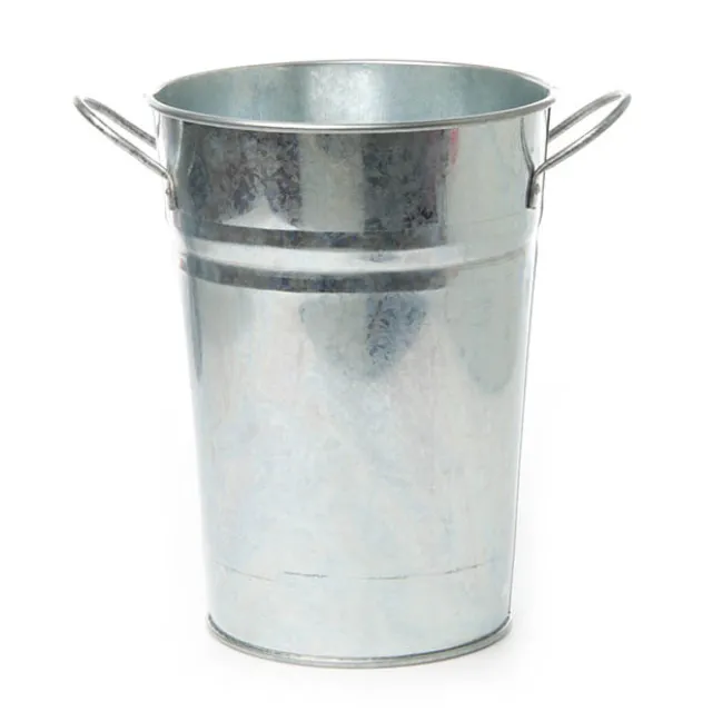 Tin Conical Display Vase with side Handle Zinc (15x20cmH)