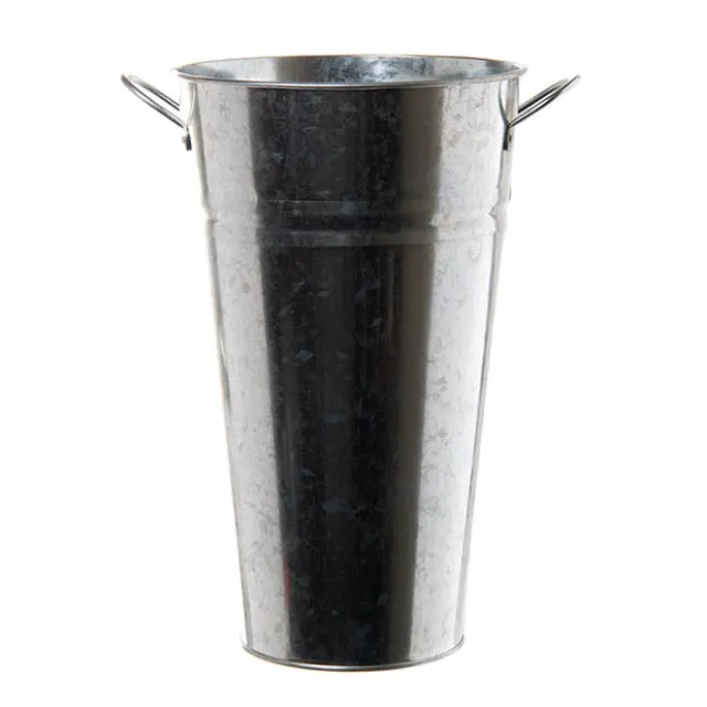 Tin Conical Display Vase with side Handle Zinc (22x41cmH)