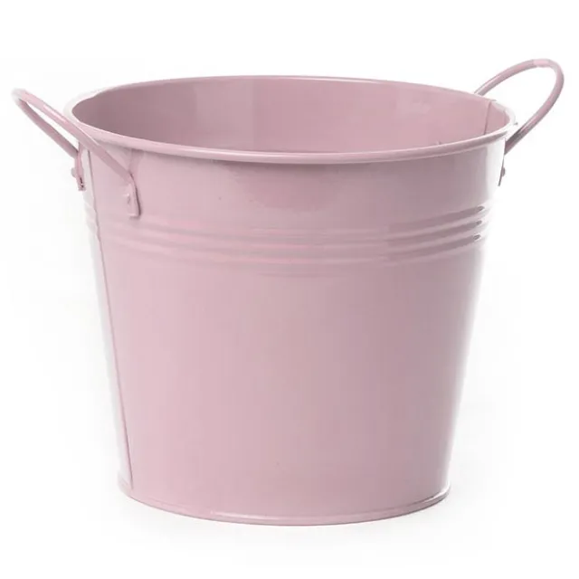 Tin Pot Large side Handles Baby Pink (18Dx15cmH)