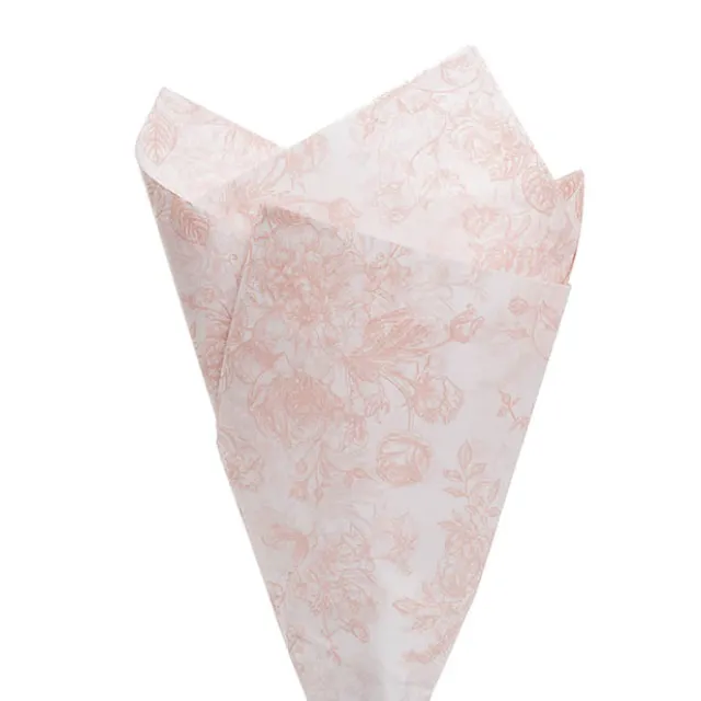 Tissue Paper Inspo Florals Pk100 21gsm Pink White (50x75cm)