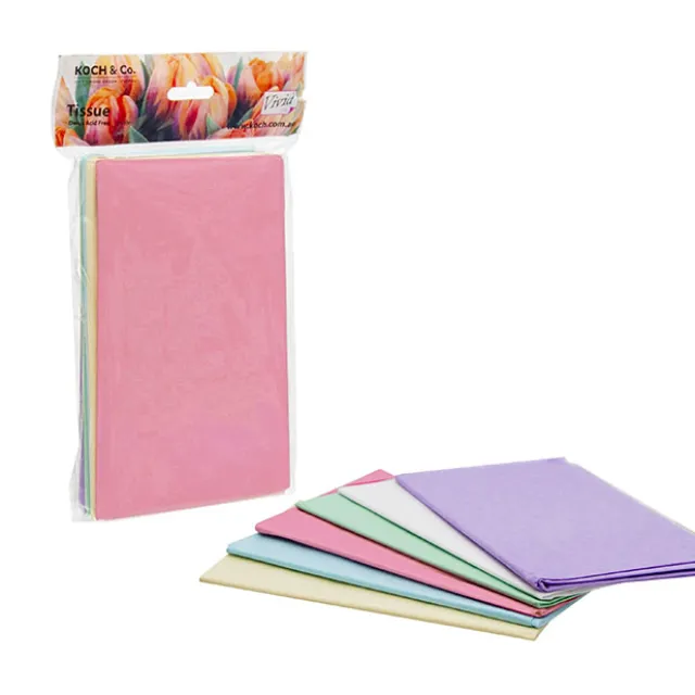 Tissue Paper M Pack 24 Acid Free 17gsm Mix Pastels (50x75cm)