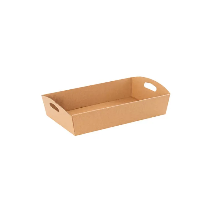 Hamper Tray Flat Pack Extra Small Kraft Brown (25x16x6cmH)