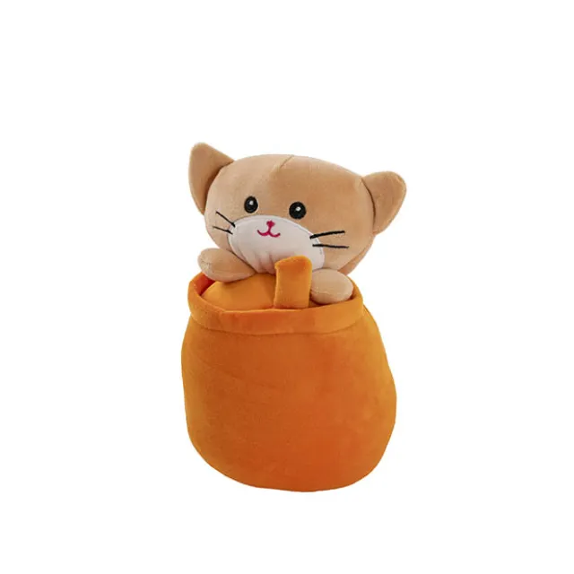 Tumbler Cat Plush Puff Soft Toy Orange (25cmHT)